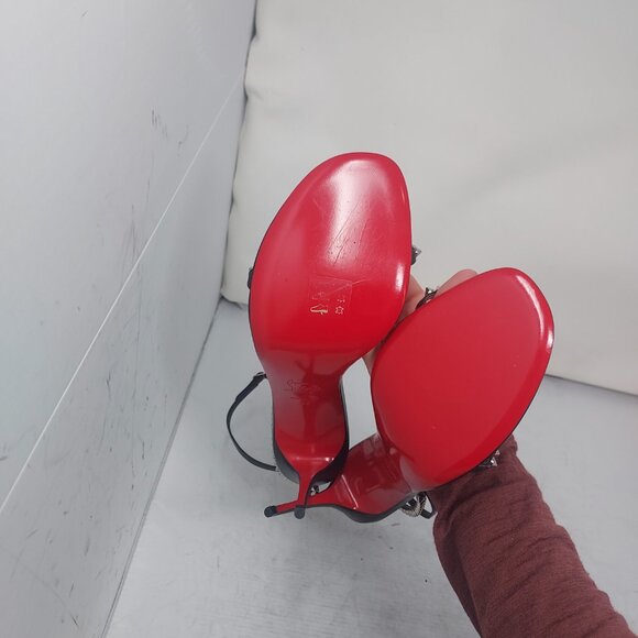 Christian Louboutin So Me Black Stud Spike Heel Sandal - Picture 2 of 12